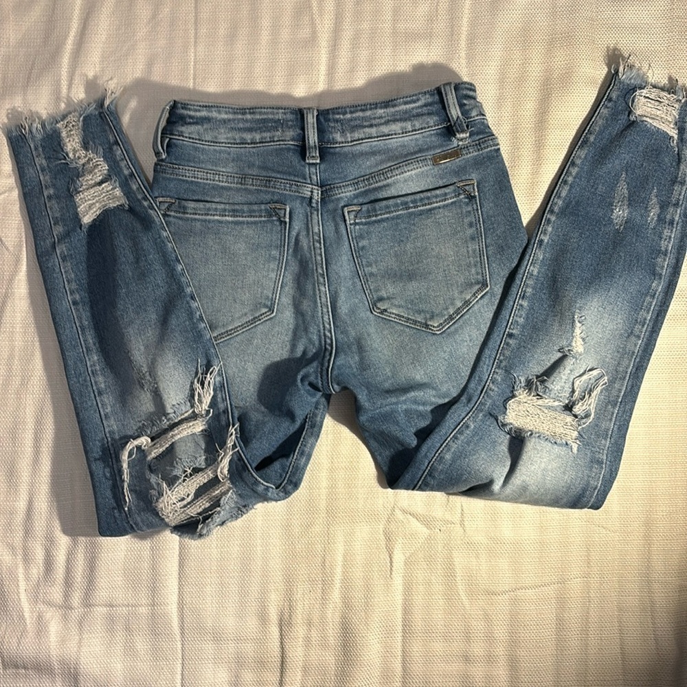 Kancan Distressed Ripped Denim Jeans Junior Size 7 / 27